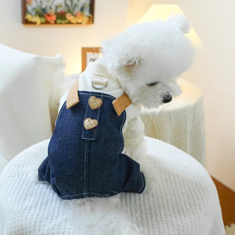 Salopette/Tuta Denim Con T-Shirt Integrata