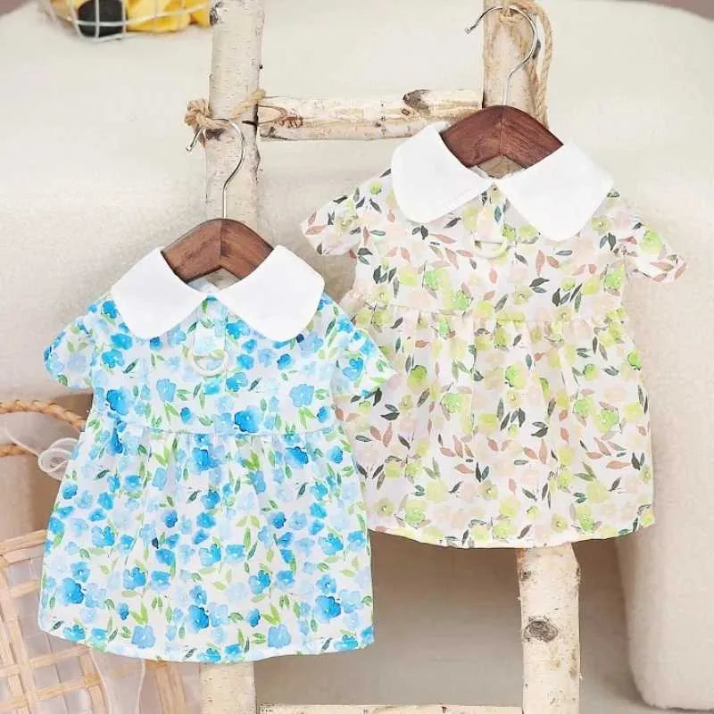 Abito Floreale con Colletto Elegante