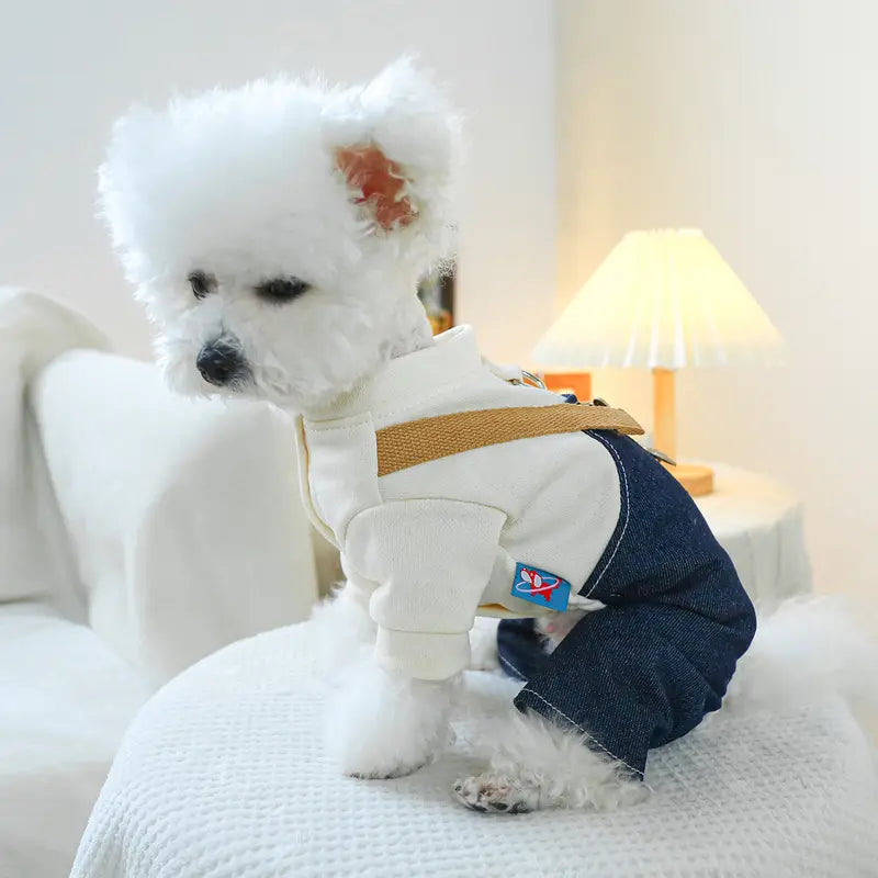 Salopette/Tuta Denim Con T-Shirt Integrata