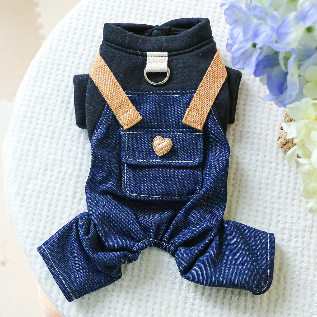 Salopette/Tuta Denim Con T-Shirt Integrata