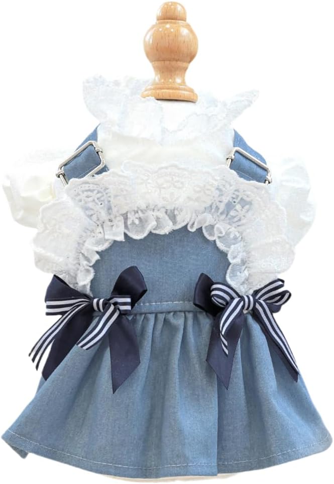 Vestito in Denim e Pizzo per Cagnoline