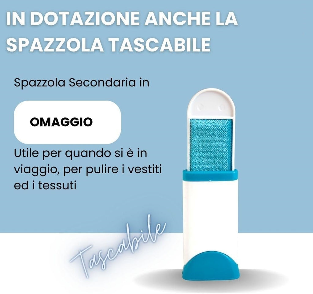 Kit Spazzole Rimuovi Pelo 2 in 1 – Autopulente, Efficace e Tascabile per Peli di Animali Domestici