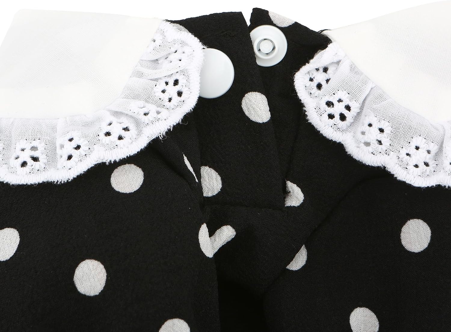 Vestitino a Pois con Colletto in Pizzo