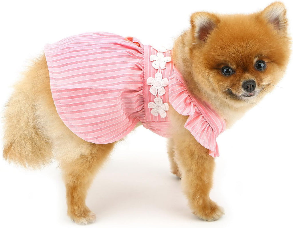 Abito Estivo a Righe con Dettagli Floreali