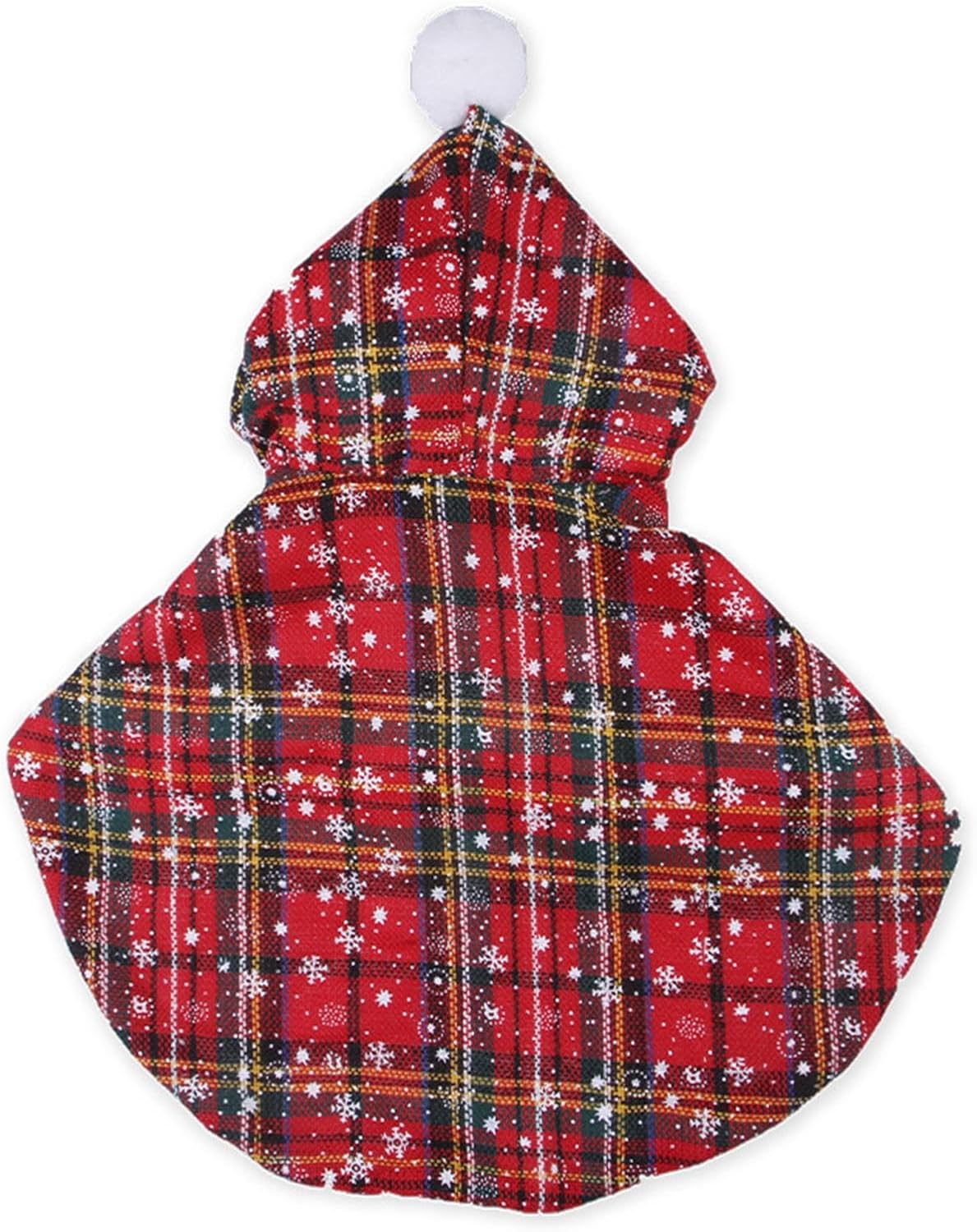 Mantella di Natale per Cani con Cappuccio e Fantasia Scozzese – Mantello Caldo con Fiocco Elegante