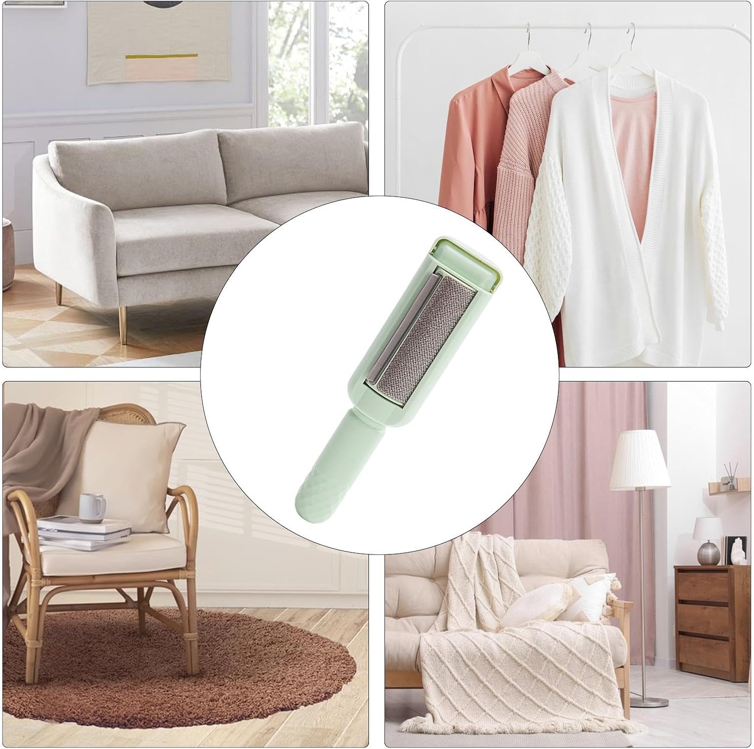 Rullo Cattura Pelo Riutilizzabile 2-in-1 – Spazzola Manuale Efficace con Vano Raccolta Peli per Cani e Gatti