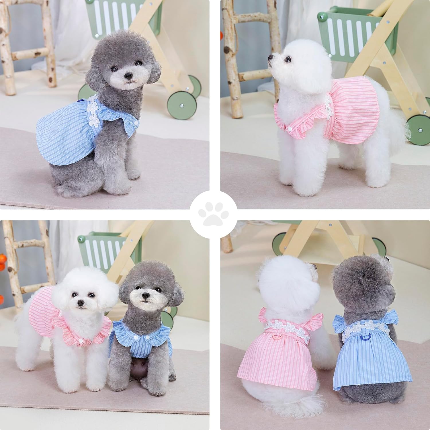 Abito Estivo a Righe con Dettagli Floreali