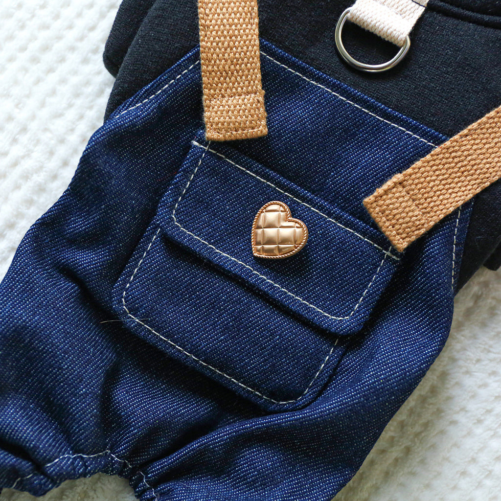 Salopette/Tuta Denim Con T-Shirt Integrata