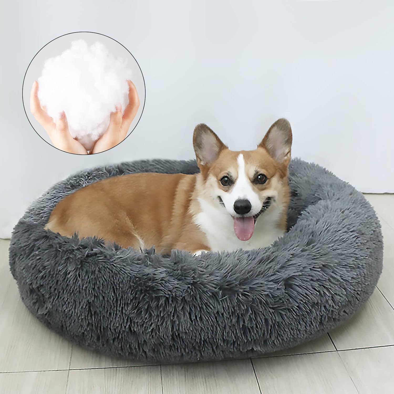 Cuccia Rotondo in Peluche Morbido  per Cani Cuccia Lavabile