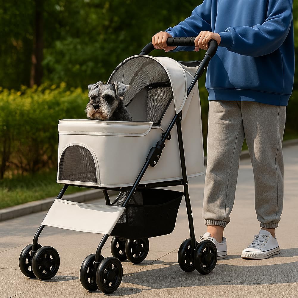 Carrozzina per Cani e Gatti Pieghevole – Comfort e Stile