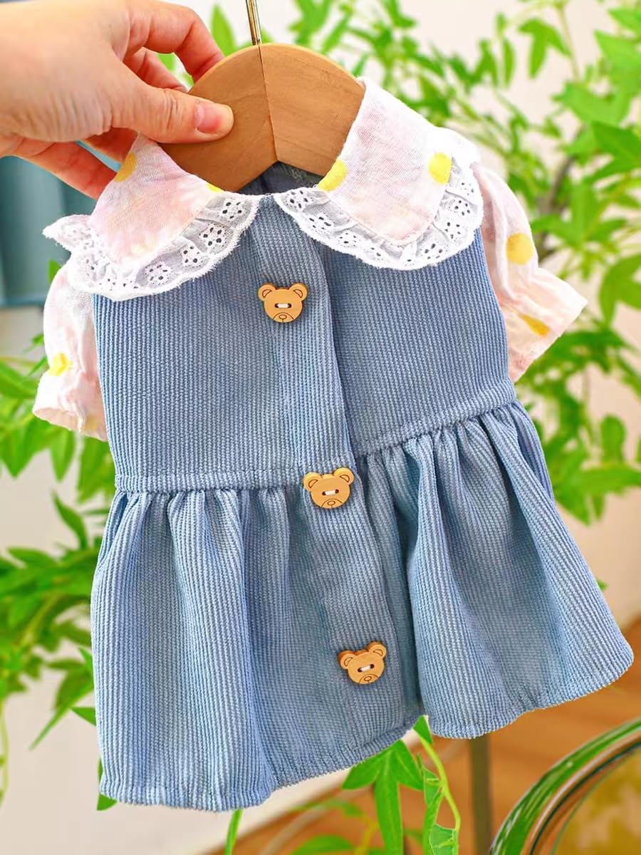 Vestito con Orsetti e Colletto Floreale