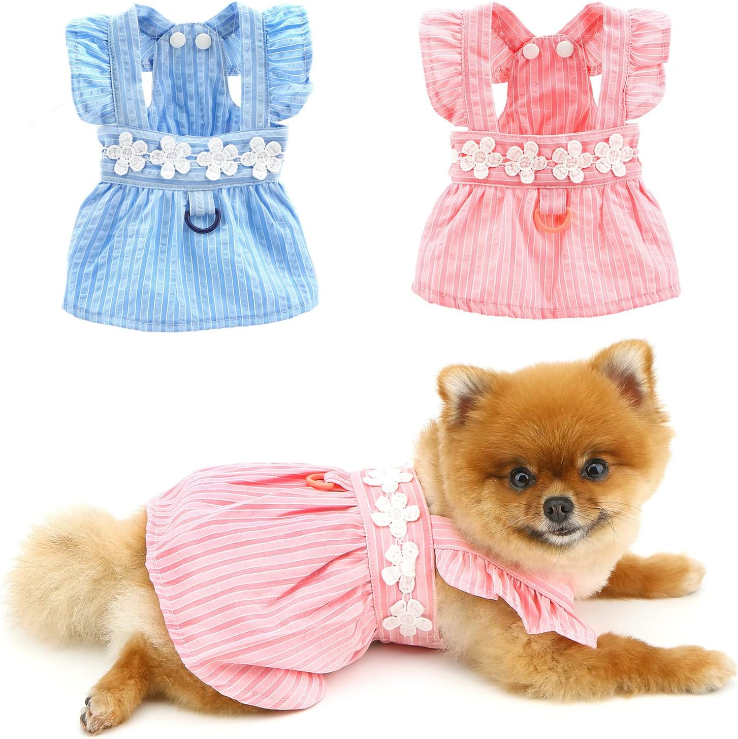 Abito Estivo a Righe con Dettagli Floreali