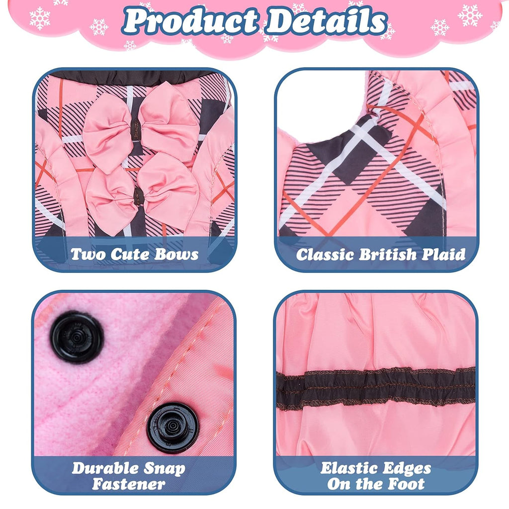 Vestitino Invernale Elegante per Cani - Design a Quadri con Gonna a Balze