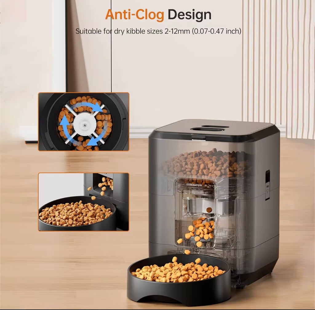 Dosatore di Crocchette Automatico Smart per Cani e Gatti, Programma i Pasti Senza Stress