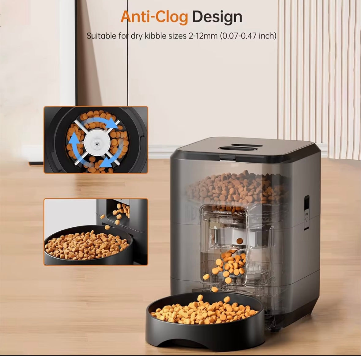 Dosatore di Crocchette Automatico Smart per Cani e Gatti, Programma i Pasti Senza Stress