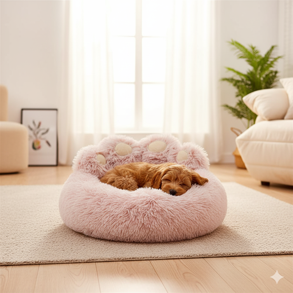 Cuccia Soffice a Forma di Zampa di Orso per Cani e Gatti – Letto in Peluche