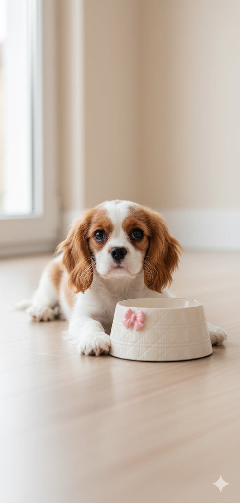 Ciotole Design Elegante con Fiocco Rosa (3 Colori) | Perfette per la Pappa delle Tue Principesse