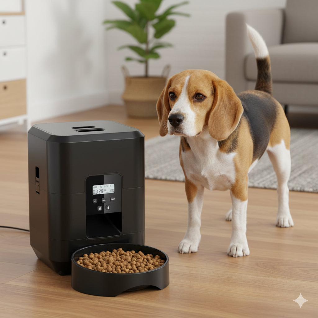 Dosatore di Crocchette Automatico Smart per Cani e Gatti, Programma i Pasti Senza Stress