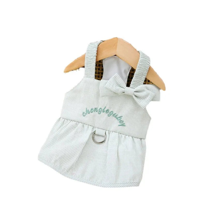 Vestitino Estivo a Righe per Cani con D-Ring