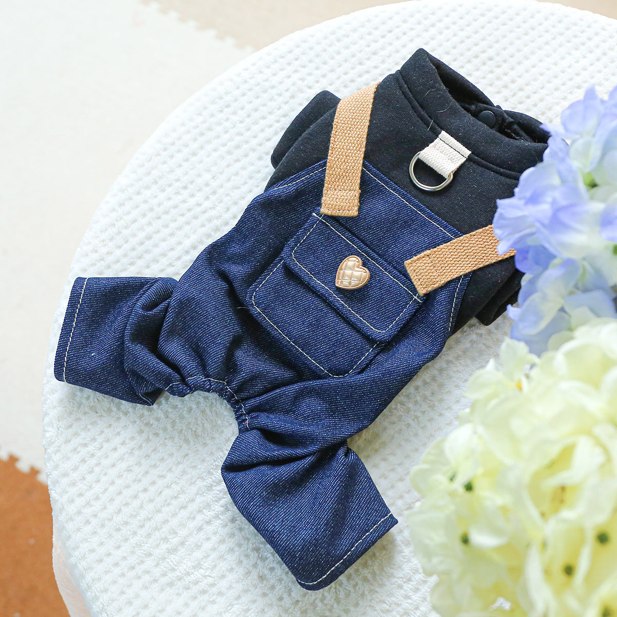 Salopette/Tuta Denim Con T-Shirt Integrata