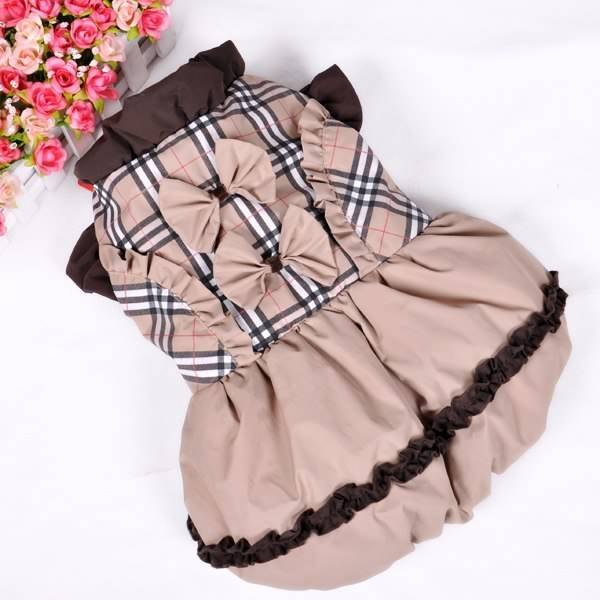 Vestitino Invernale Elegante per Cani - Design a Quadri con Gonna a Balze