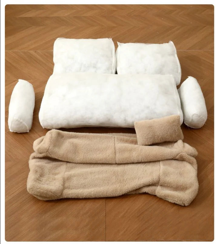 Divanetto Morbido in Peluche per Cani e Gatti – Comfort Estremo, Completo di Cuscino e Fodera Rimovibile/Lavabile